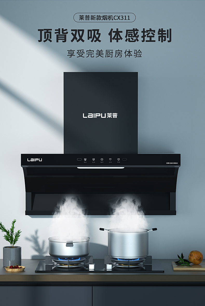 頂背雙吸，體感控製，這台吸91视频污污APP下载猛火爆炒不跑煙！快來看看！